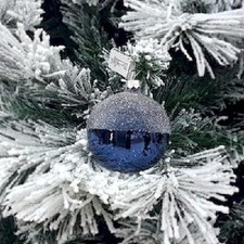 1pz Pallina sfera di vetro decorata a mano 80mm per albero di natale