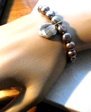 Bracciale Chan Luu Perla Pavone Blu Lucentezza Labradorite e Charms Argento Nuovo