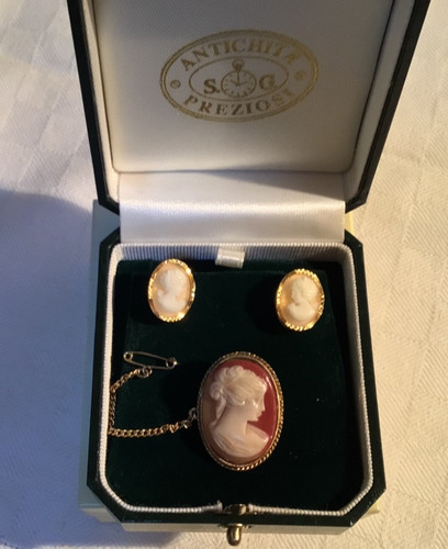 Orecchini spilla con cammei - spilla,