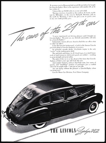 Pubblicita 1940 auto lincoln - pubblicita',