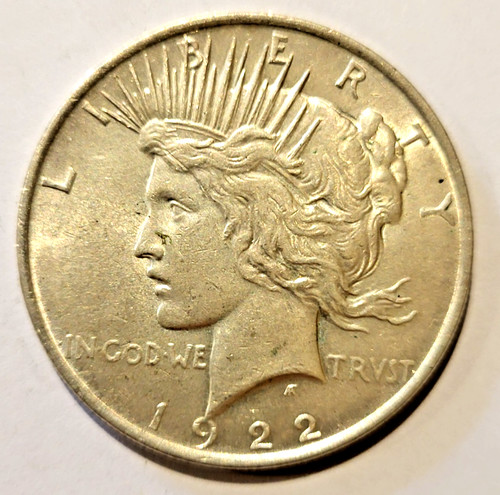 1922 peace silver dollar - silver,