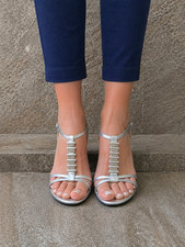 Sandali argento tacco cm - 10,