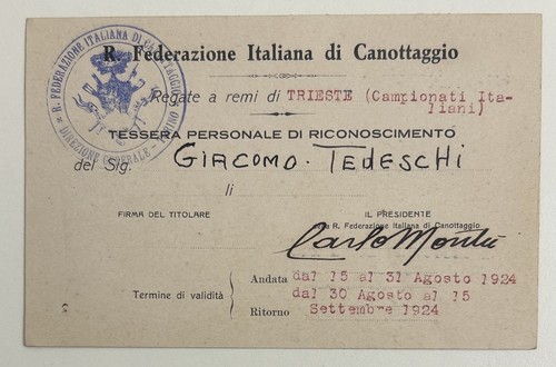 1924 tessera sport fed - 1924,