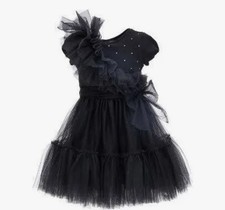 Monnalisa Vestito Bambina Nero Taglia XS (circa 10-12 Yo)