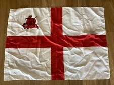 BANDIERA VESSILLO COMUNE DI GENOVA CROCE ROSSA CAMPO BIANCO EFFIGIE SAN GIORGIO