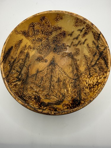 Ciotola legno bruciato a - legno,