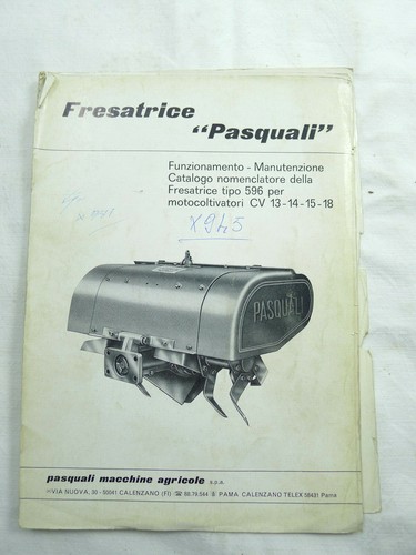 Manuale fresatrice pasquali - manuale,