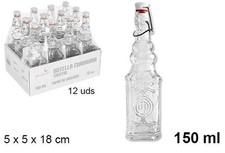 Bottiglia vetro quadra con
