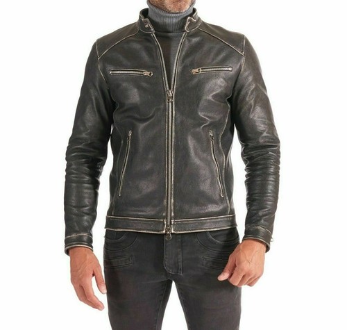 Giacca moto uomo vera pelle - giacca,