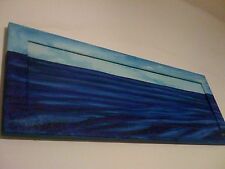 MARE BLU di Vanna Spagnolo - olio su tela e legno 35x100