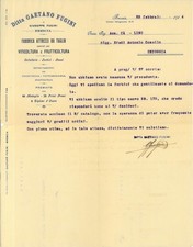 Lettera int. Ditta GAETANO FUGINI. Coltellerie, Forbici, Rasoi. Brescia 1914