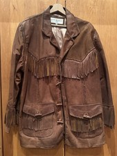 Giacca di pelle cowboy originale Alan Michael Arrow Western USA taglia XL