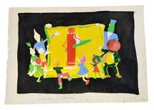 disegno sketch a tempera per