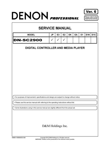 Manuale servizio per denon - manuale,
