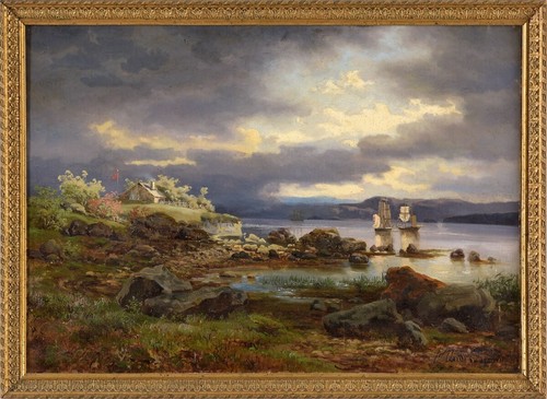 Dipinto olio paesaggio - a,