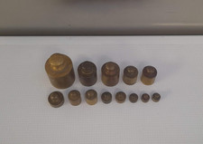 LOTTO 13 PESI PESO TONDO OTTONE BILANCIA DA 10 g A 500 g