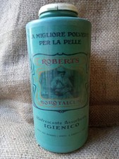 BARATTOLO DI BOROTALCO ROBERTS IN PLASTICA OGGETTO VINTAGE