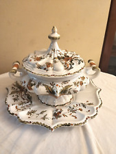 ZUPPIERA CERAMICA CON PIATTO DECORATO A MANO NOVE BASSANO BUONE CONDIZIONI