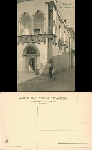 Cartolina brindisi antica casa - cartolina,