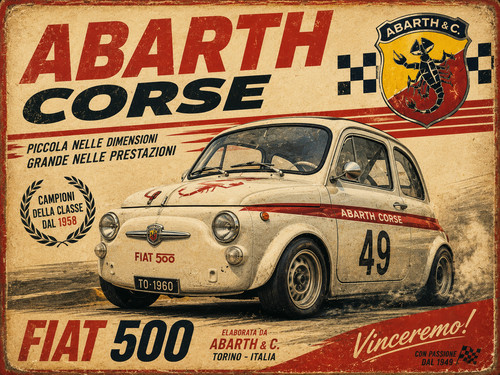 Poster fiat 500 abarth - 500,
