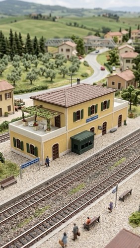 Train stazione con terrazzi - stazione,