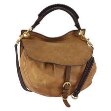 Borsa a mano Miu Miu in pelle 2 vie marrone oro originale 146867