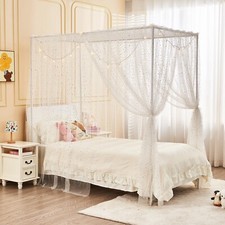 Tettoia Letto Bianco Lucido