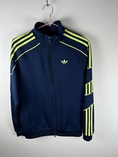 Felpa Tuta  Adidas Blu/Verde Taglia XS Uomo Sport Men Trackshirt Top Acetata