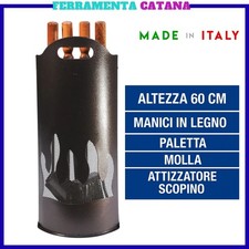 set kit attrezzi accessori per camino caminetto a legna ferro battuto completo