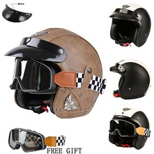 Casco moto vintage 3/4 aperto
