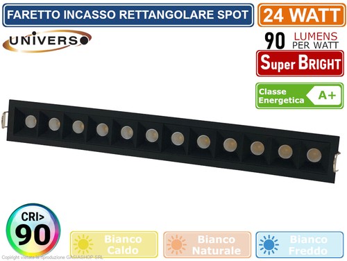 Faretto incasso rettangolare - faretto,