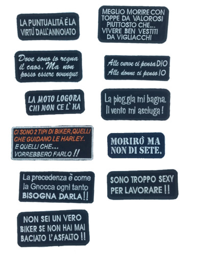 Patch toppe scritte moto