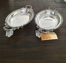 Raffinata coppia di vassoi centrotavola inglese in sheffield