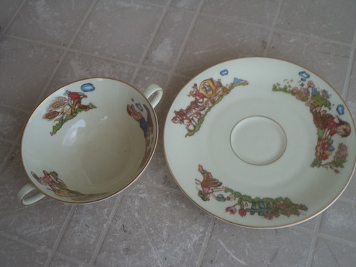 Antico piatto piattino - e, tazza