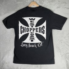 Camicia Vintage West Coast Choppers Uomo M Nera Jesse Who Anni 90/Y2K Sbiadita ORIGINALE