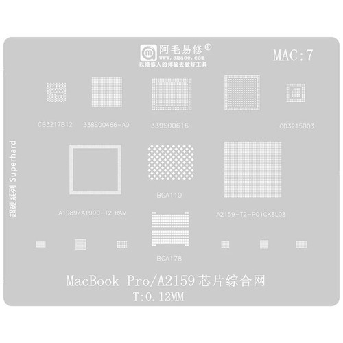 Stencil per reballing macbook - per,