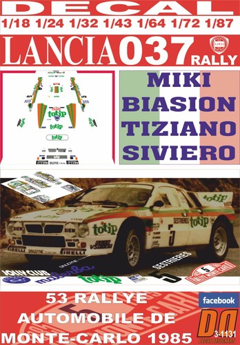 Decal lancia 037 - 037, rally