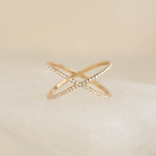 Anello placcato oro - , croce