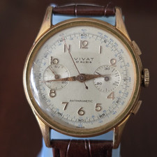 Big Cronografo VIVAT Suisse Laminato Oro Chronograph Oversize 38mm Vintage.