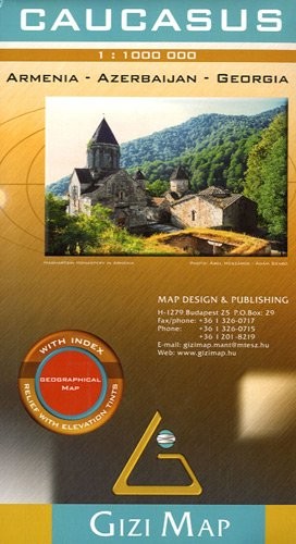 Caucasus geographical map - map, by