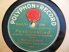 1910 WERNER ALBERTI Jewish Tenor POSTILLON DE LONGJUMEAU/ Lohengrin POLYPHON _
