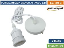 LAMPADARIO PORTALAMPADA IN METALLO A SOSPENSIONE BIANCO PER LAMPADINE E27