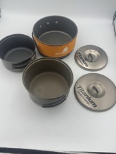 Jetboil FluxRing Pentola da Cucina + Set Pentole e Coperchi Nidificazione Titanio Sempre Nuovi