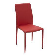 Sedia Rivestita in similpelle colore Rosso - 4 Pezzi SPEDIZIONE GRATUITA