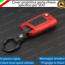 COVER CHIAVE TELECOMANDO SEAT IBIZA V ROSSO OPACO SATINATO IN PLASTICA RIGIDA