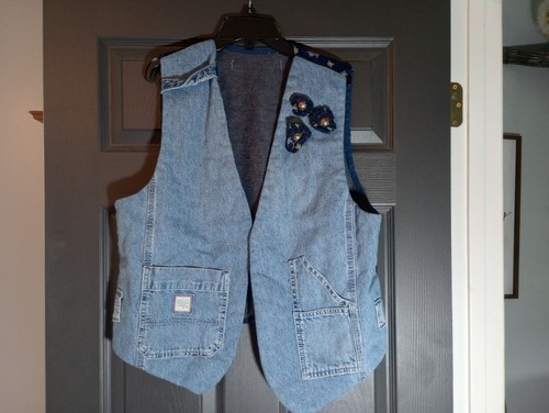 Gilet denim vintage tessuto