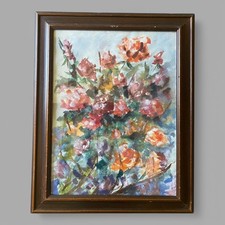 “Rose “Quadro Ad Acquarello Firmato  51 X41 Cm