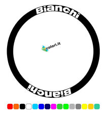 Kit 8 loghi adesivi in vinile per cerchi ruote bici strada MTB BIANCHI