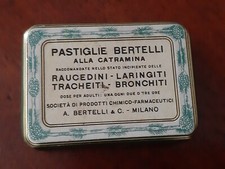 SCATOLA DI LATTA- PASTIGLIE BERTELLI ALLA CATRAMINA- ANNI '50