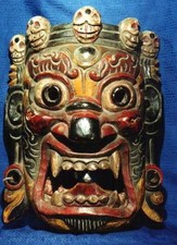 Antica e originale maschera da ballo tibetana di Chanadorje cm. 46 (18") Tibet 1800-1850
